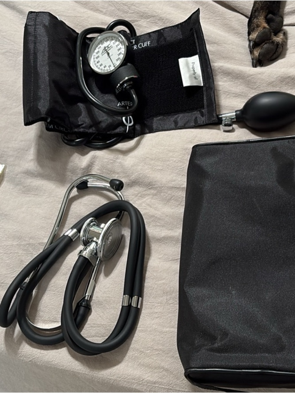 Black Stethoscope and Blood Pressure Kit - Medical Travel Set